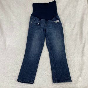 Oh Baby By Motherhood Womens Blue Secret Fit Belly Maternity Capri Jeans Size M